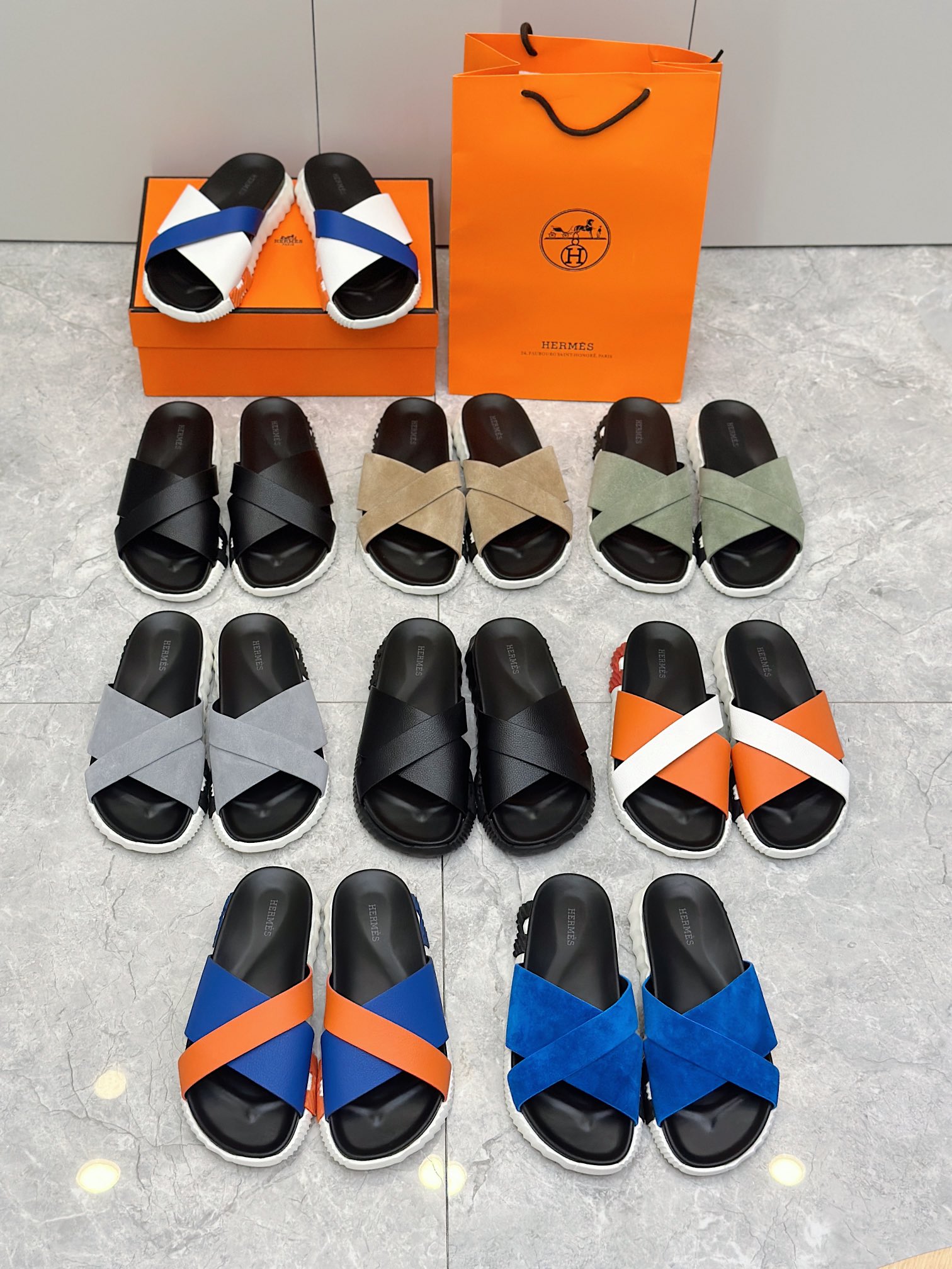 Hermès Men's Izmir Crisscross Sandals | Lightweight & Comfortable 10 i1722255333 4128 0