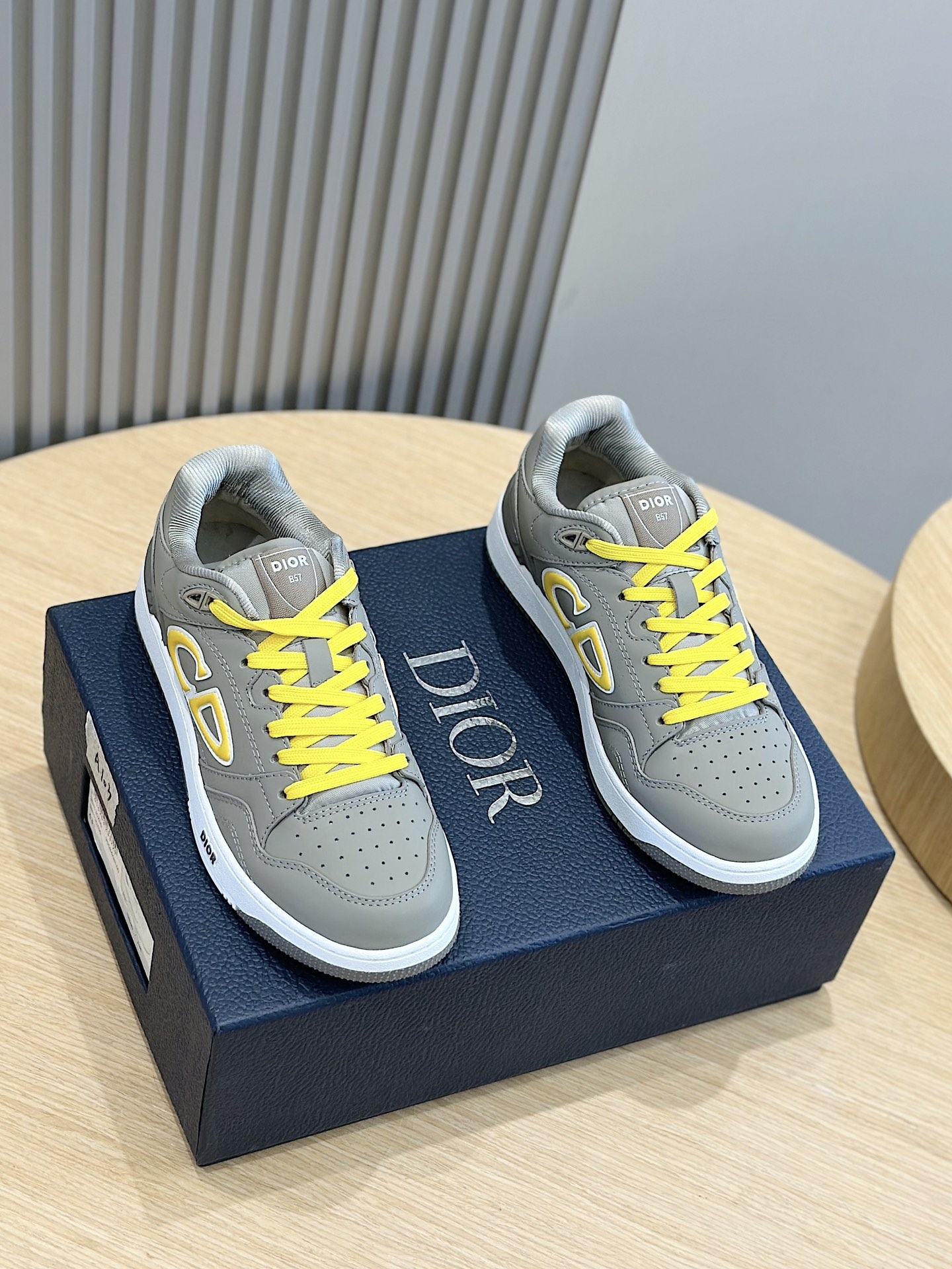 Dior Chaussures De Sport Bleu Rouge Cuir de vache Caoutchouc Haut bas