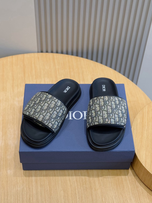 Dior Aqua Men's CD Diamond Pattern Canvas Sandals Slides 1 Dior Aqua Men's CD Diamond Pattern Canvas Sandals Slides