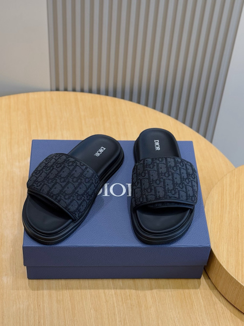 Dior Aqua Men's CD Diamond Pattern Canvas Sandals Slides, Black, Size 38-44 1 Dior Aqua Men's CD Diamond Pattern Canvas Sandals Slides, Black, Size 38-44