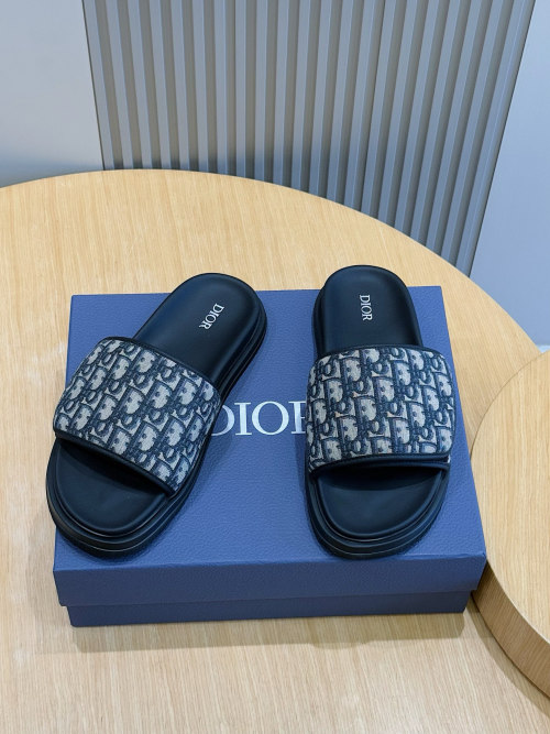 Dior Aqua Men's CD Diamond Pattern Canvas Sandals Slides, Black, Size 38-44 1 Dior Aqua Men's CD Diamond Pattern Canvas Sandals Slides, Black, Size 38-44