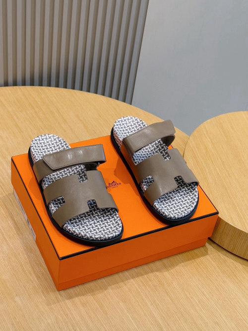 Hermes Chypre Sandals: Calfskin Leather, Ergonomic Rubber Sole, Adjustable Straps 1 Hermes Chypre Sandals: Calfskin Leather, Ergonomic Rubber Sole, Adjustable Straps
