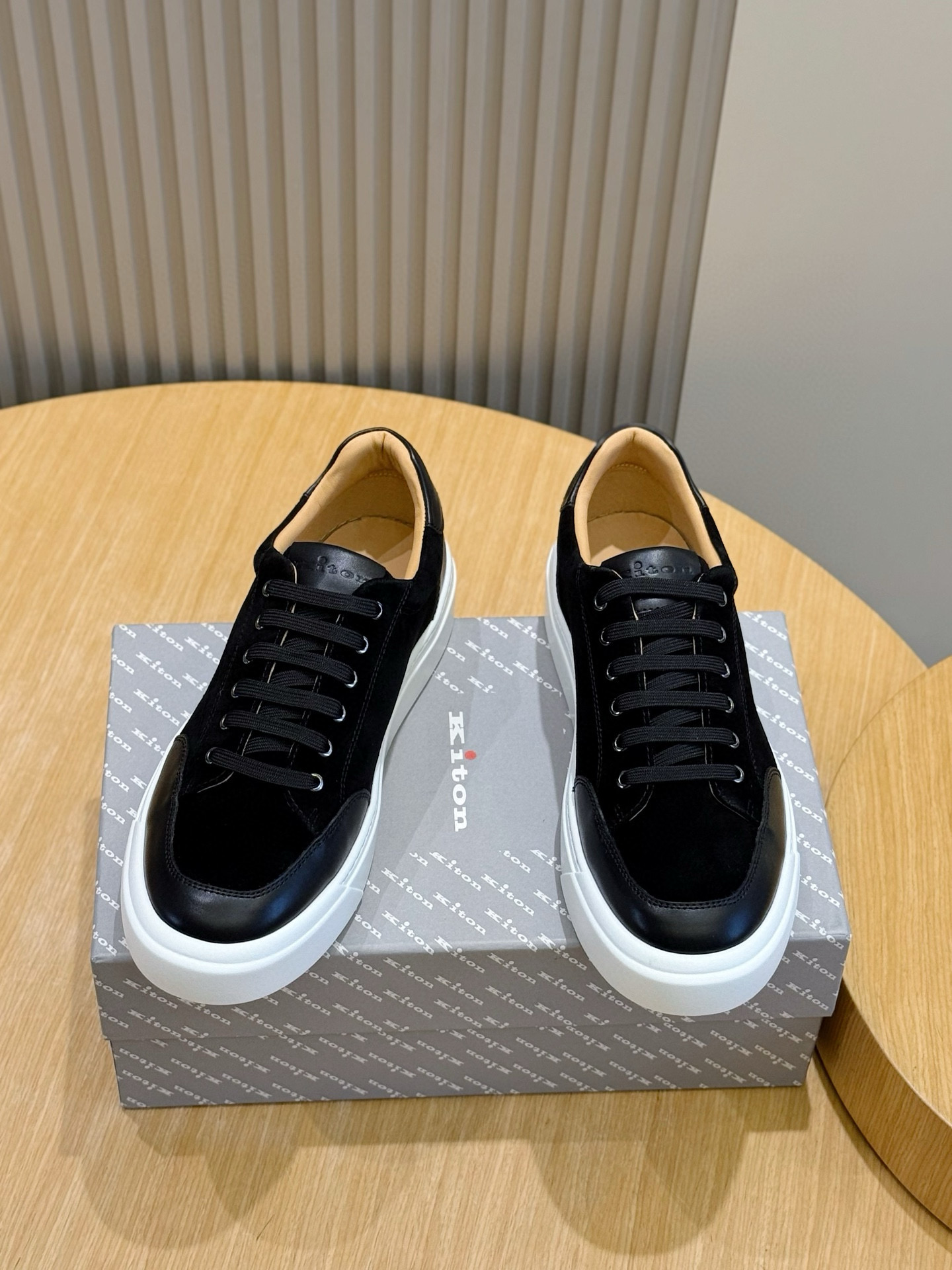 Kiton Men's Black Suede Lace-Up Sneakers - Italian Luxury & Comfort