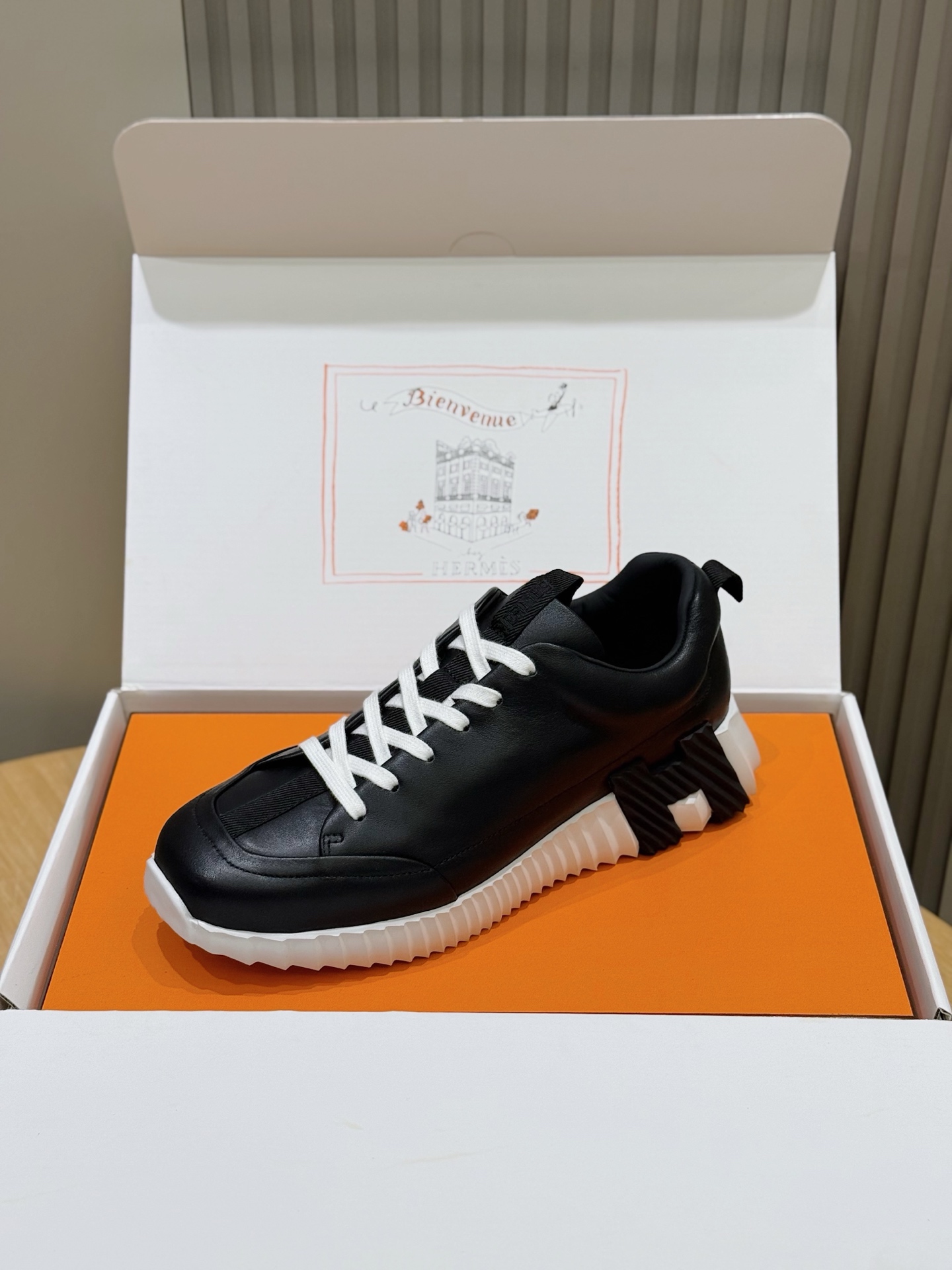 Hermes Style Black Leather Men's Shoes Lookbook Reference image 2