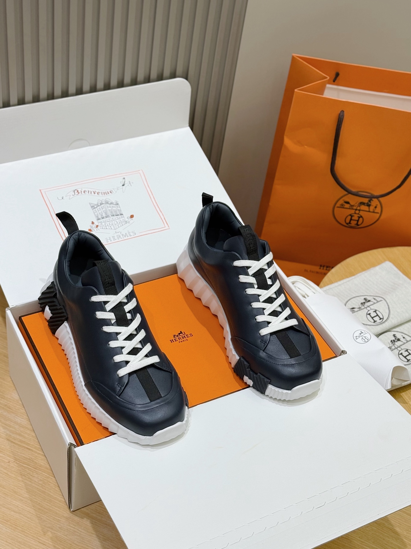 Hermes Style Black Leather Men's Shoes Lookbook Reference image 1