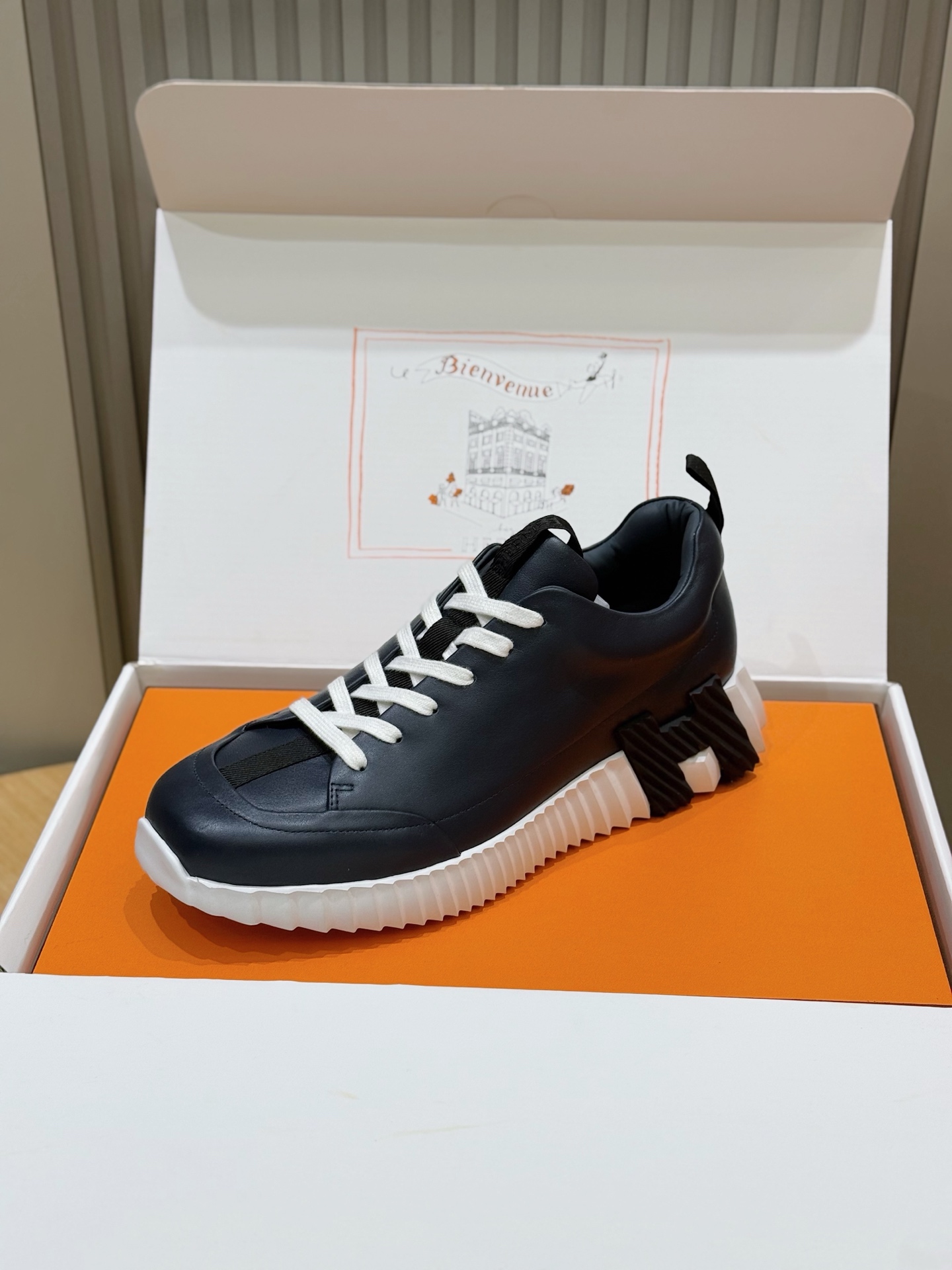 Hermes Style Black Leather Men's Shoes Lookbook Reference image 2