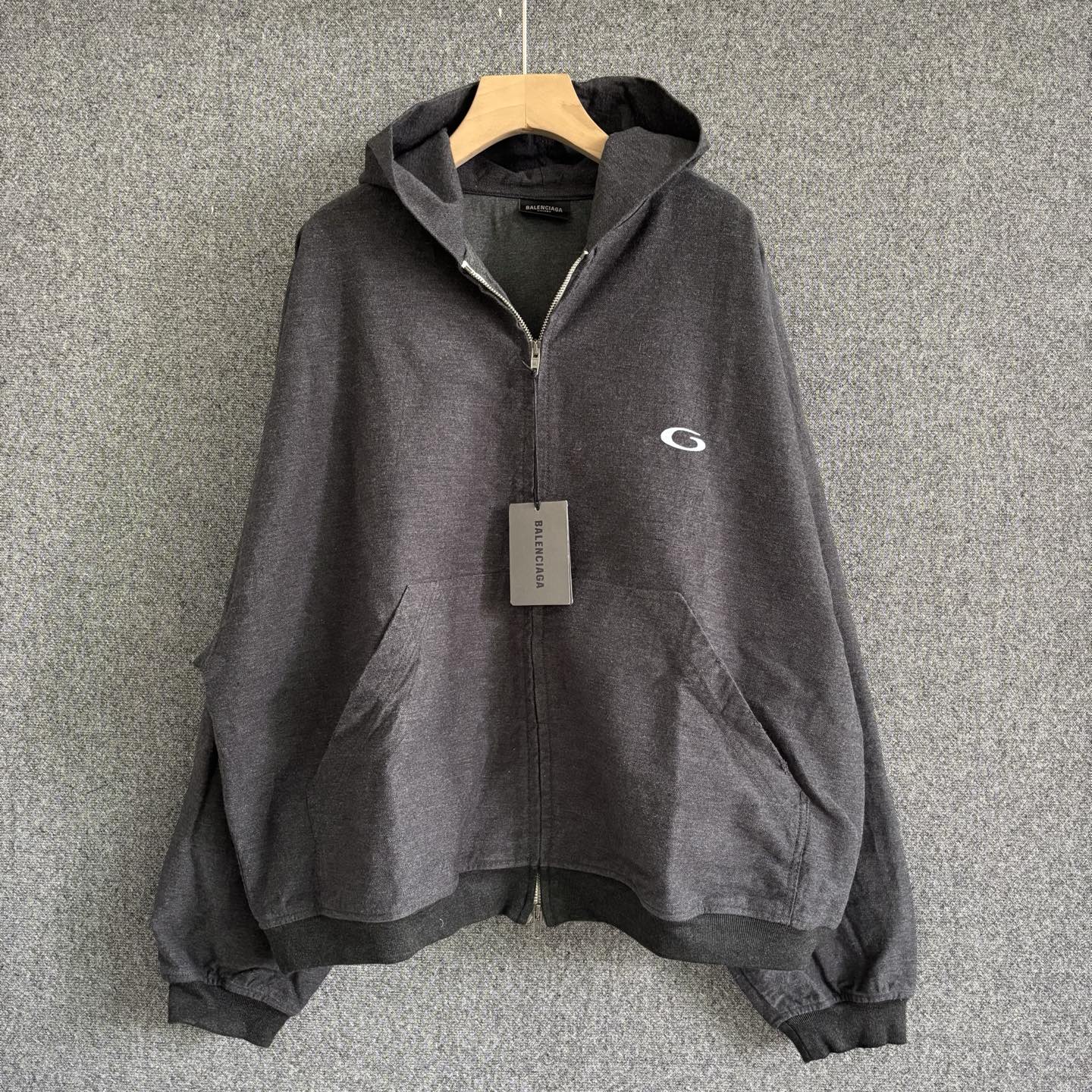 P295. balen*iaga 2025 FW Otoño/Invierno nueva chaqueta deportiva con capucha casual, tejido de algodón lavado de alto g…