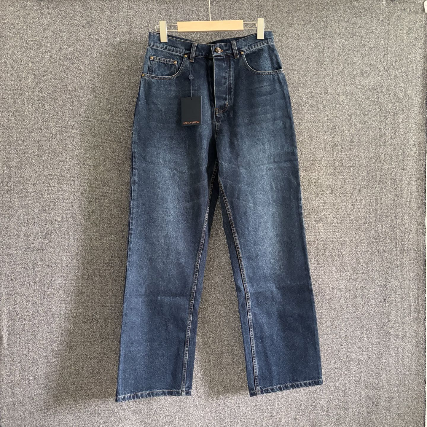 P230 1V Pantalones vaqueros rectos lavados, nuevos para primavera-verano 2026, tejido vaquero azul oscuro lavado y desg…