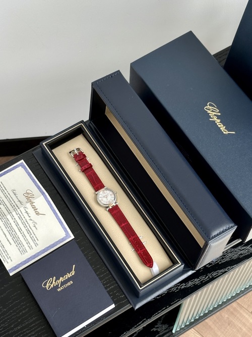 Chopard Imperiale 28mm Quartz Watch - Stainless Steel & Red Alligator Leather
