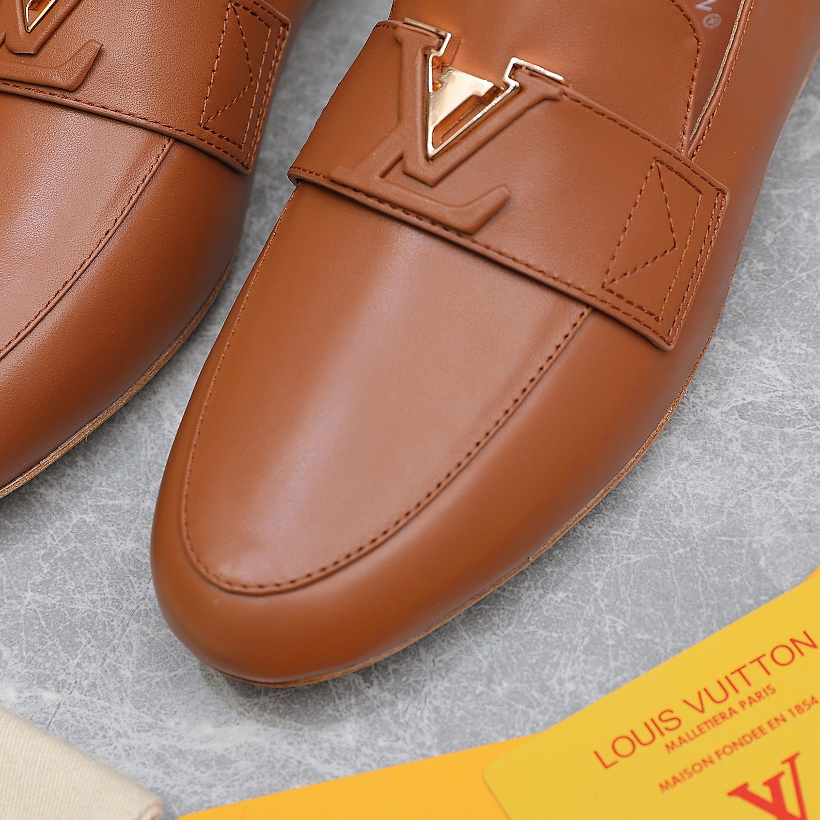 Louis Vuitton Women's Loafers in Brown Leather with Signature Buckle 8 a1705306248240 1563