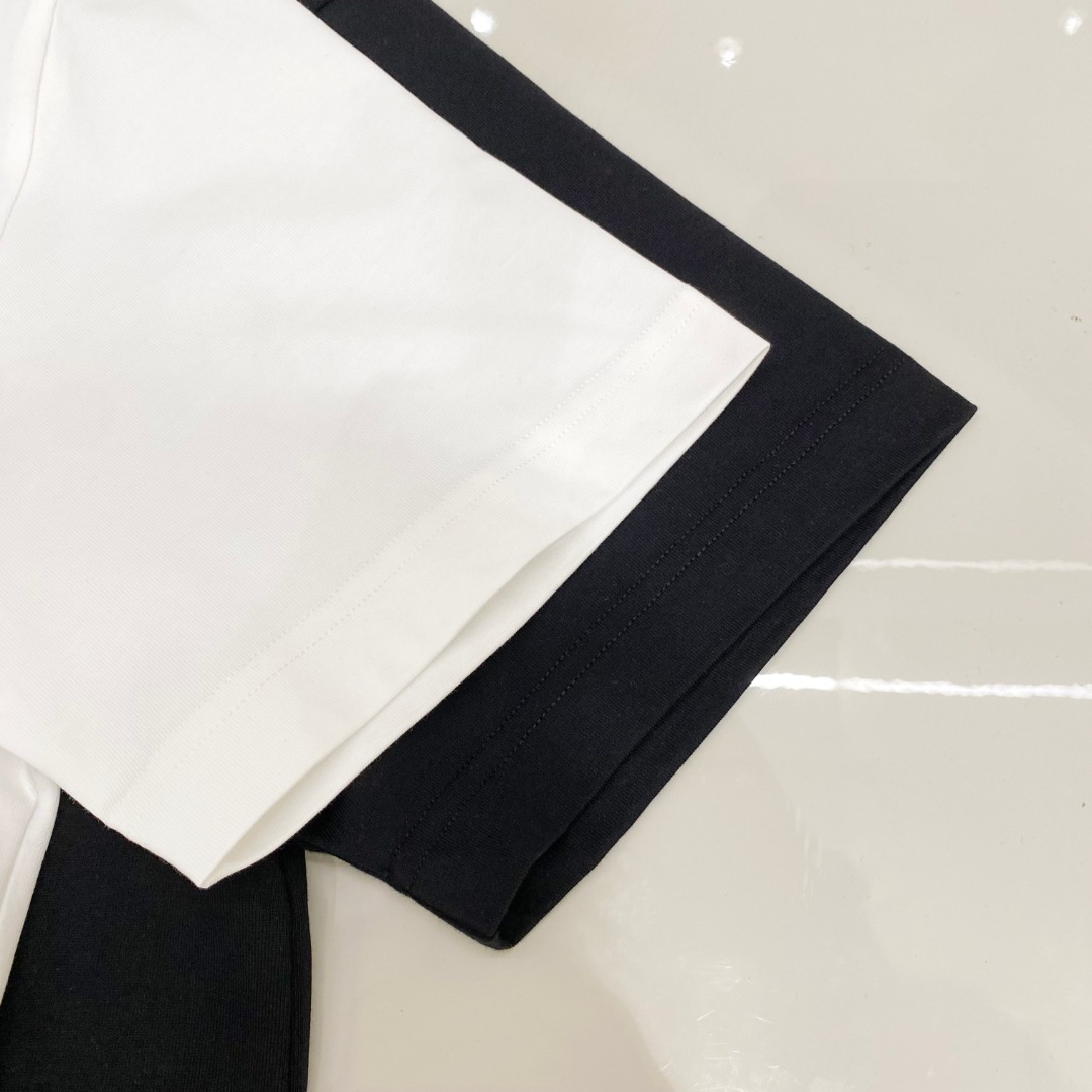  LV  2025ss春夏新款棉质圆领短袖T恤 胸前重工刺绣🪡标识 顶级丝光棉面料定制 标准版型
黑 白