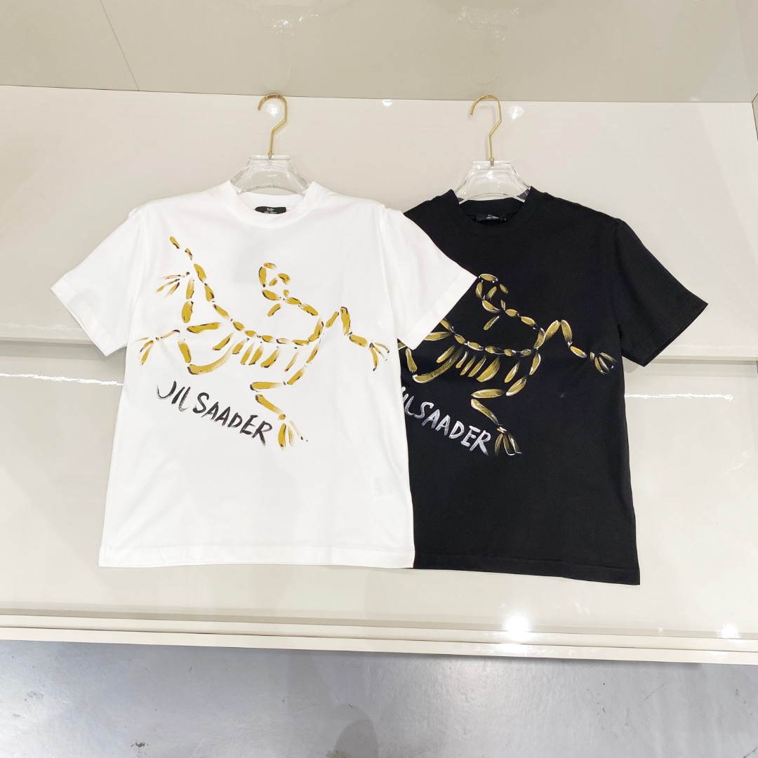  始祖鸟 2025ss春夏新款棉质圆领短袖T恤 胸前手绘涂鸦工艺 顶级丝光棉面料定制 标准版型
黑 白 