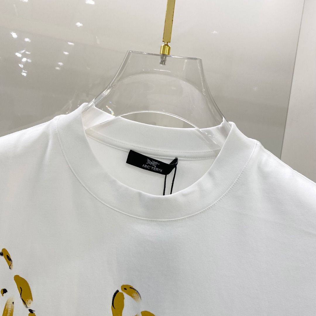  始祖鸟 2025ss春夏新款棉质圆领短袖T恤 胸前手绘涂鸦工艺 顶级丝光棉面料定制 标准版型
黑 白 