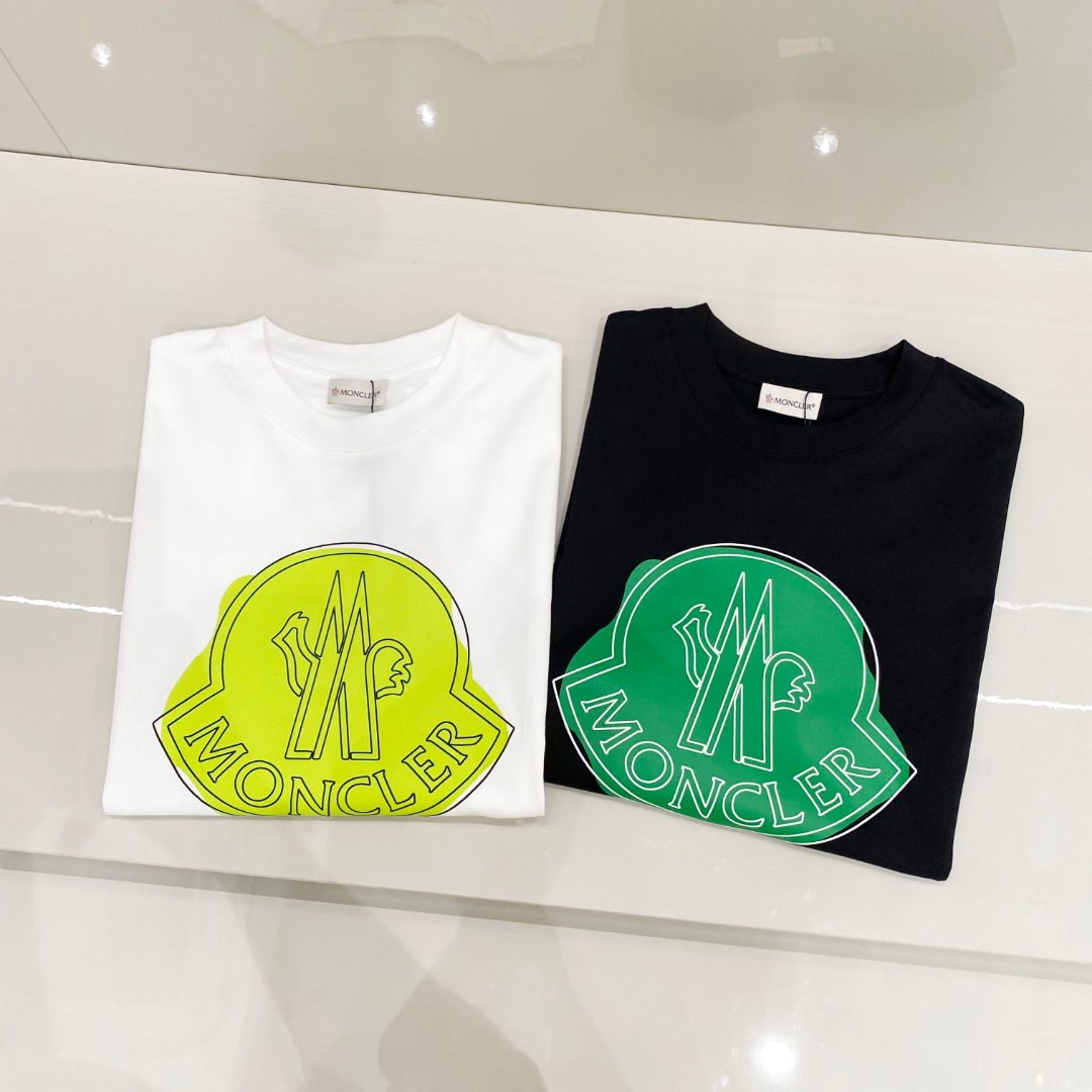  Mon*🆕 2025ss春夏新款棉质圆领短袖T恤 胸前完美配色印花工艺 顶级丝光棉面料定制 标准版型

