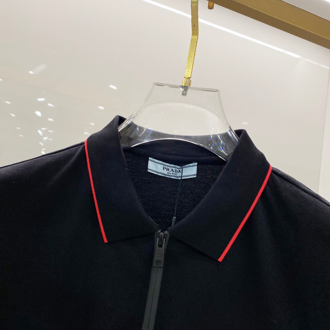  普拉达 2025ss夏季新款 logo男士翻领Polo衫！经典商务男款，高端男装的天花板级别的商务男款