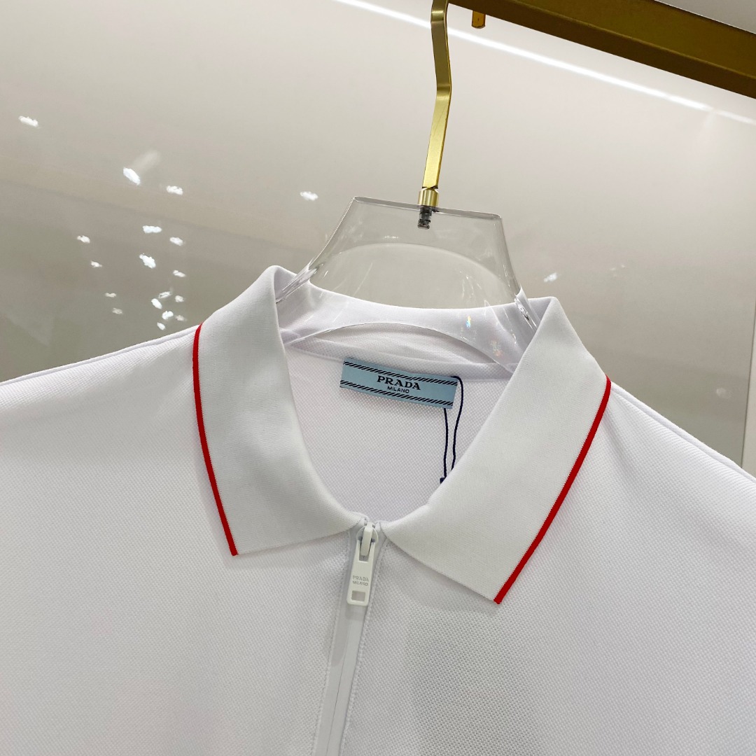  普拉达 2025ss夏季新款 logo男士翻领Polo衫！经典商务男款，高端男装的天花板级别的商务男款