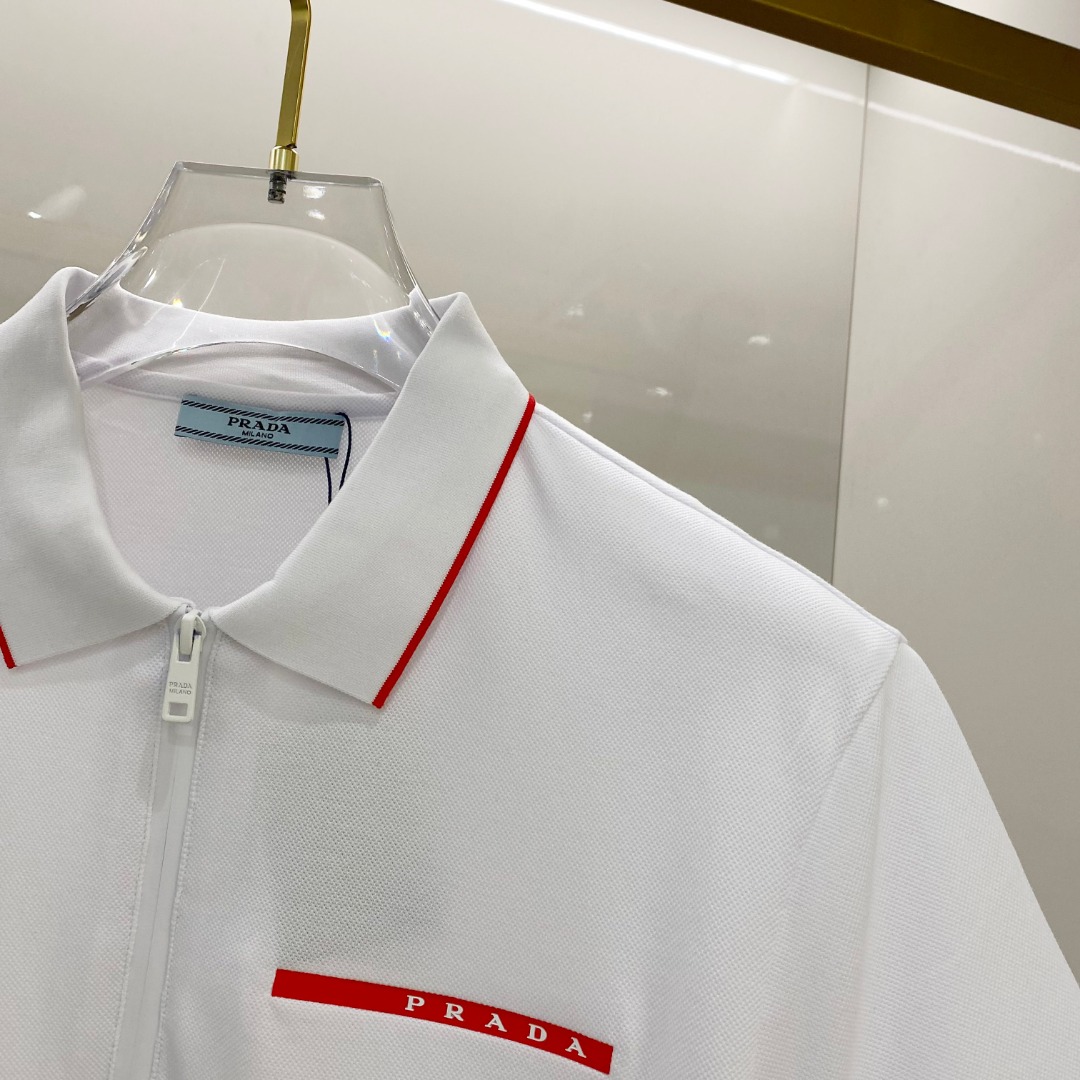  普拉达 2025ss夏季新款 logo男士翻领Polo衫！经典商务男款，高端男装的天花板级别的商务男款