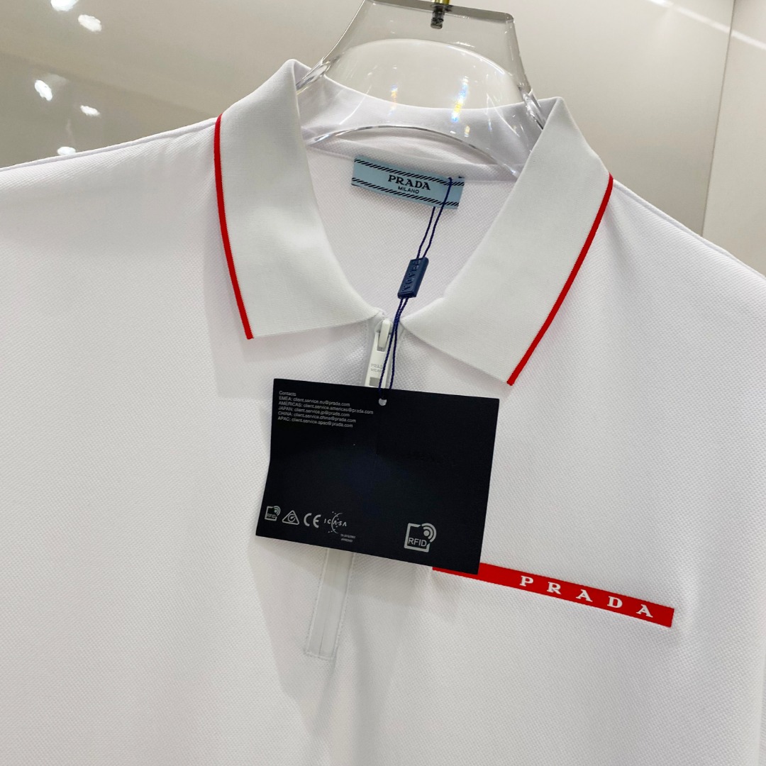  普拉达 2025ss夏季新款 logo男士翻领Polo衫！经典商务男款，高端男装的天花板级别的商务男款