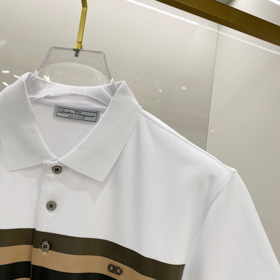  菲拉格慕 2025ss夏季新款 logo男士翻领Polo衫！经典商务男款，高端男装的天花板级别的商务男