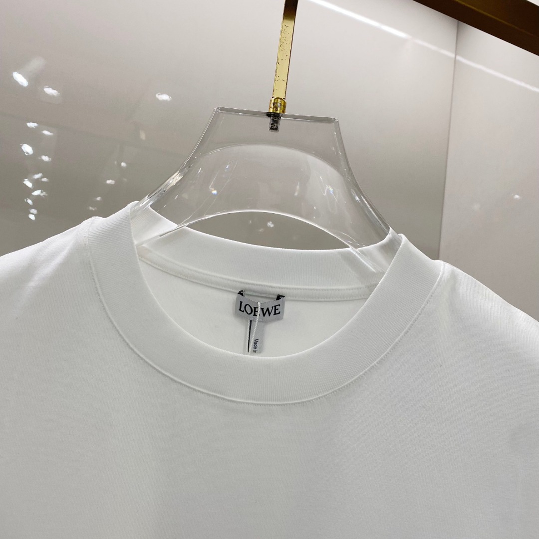  罗意威 2025早春新款男女同款👫短袖T恤，！定制专属纯棉面料，定制原版工艺螺纹，胸前重工字母logo