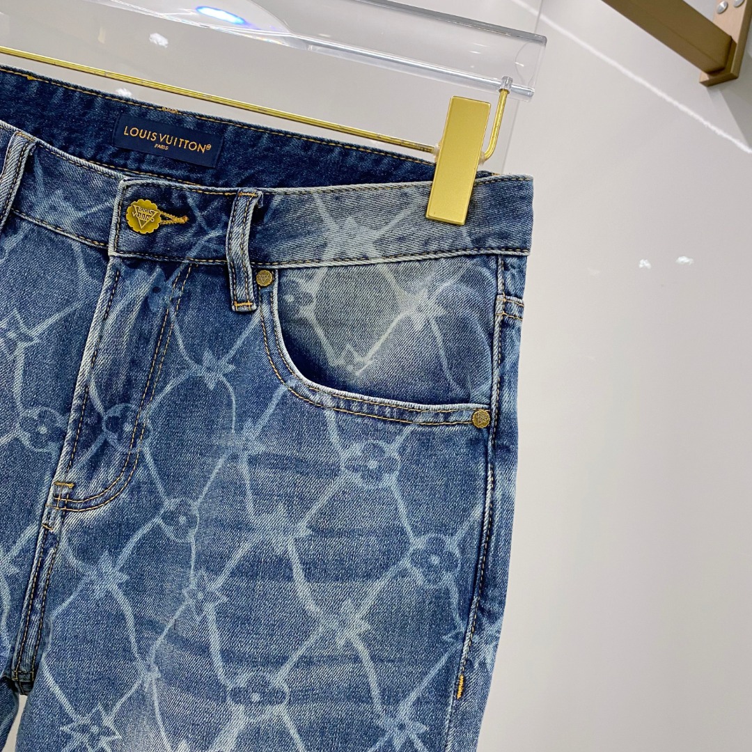  LV 2025春夏新款男士休闲牛仔裤，顶级品质！渠道订单，官网同步出售！！原厂订制牛仔全棉材质！适合休