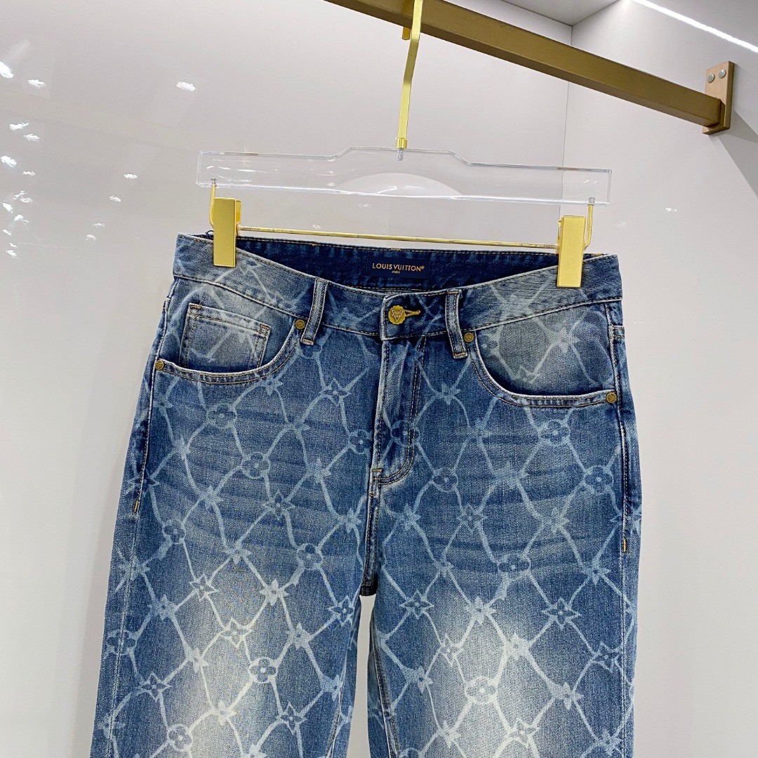  LV 2025春夏新款男士休闲牛仔裤，顶级品质！渠道订单，官网同步出售！！原厂订制牛仔全棉材质！适合休