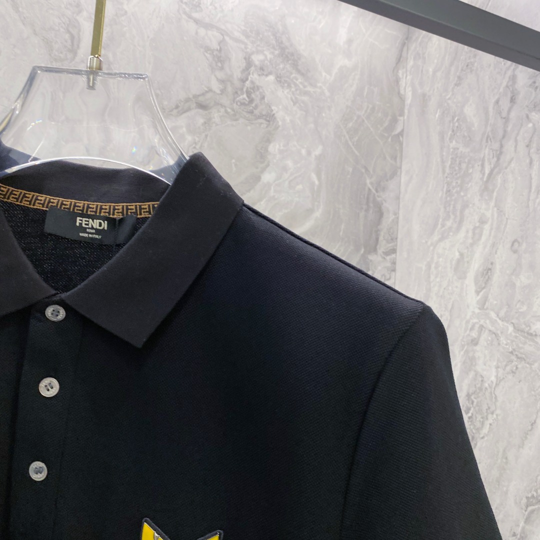 芬迪 2026ss夏季新款 logo男士翻领Polo衫！经典商务男款，高端男装的天花板级别的商务男款！简