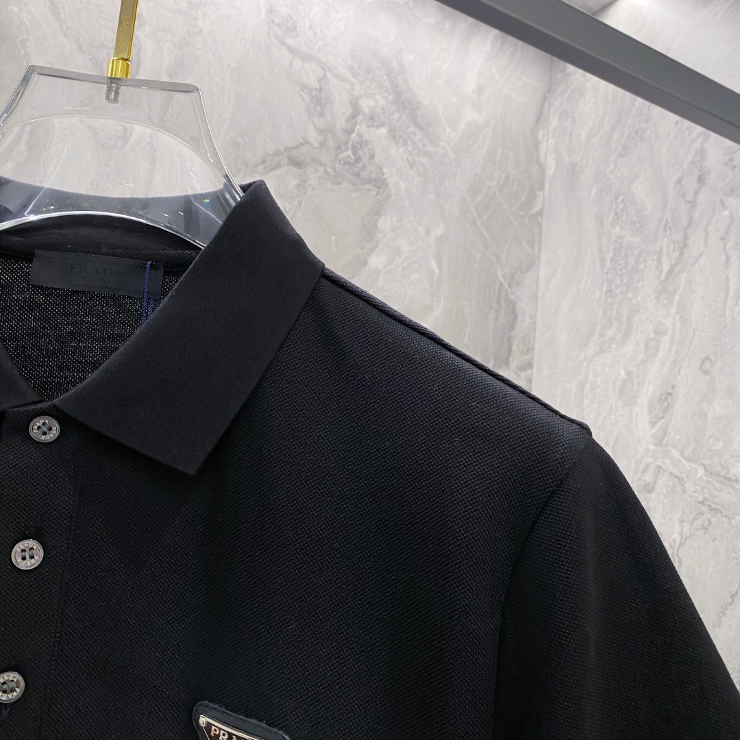 普拉达 2026ss夏季新款 logo男士翻领Polo衫！经典商务男款，高端男装的天花板级别的商务男款！