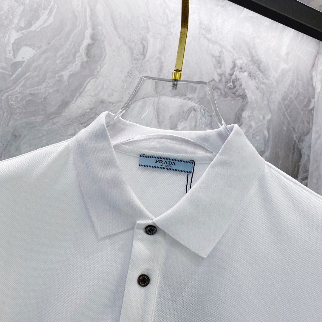 普拉达 2026ss夏季新款 logo男士翻领Polo衫！经典商务男款，高端男装的天花板级别的商务男款！