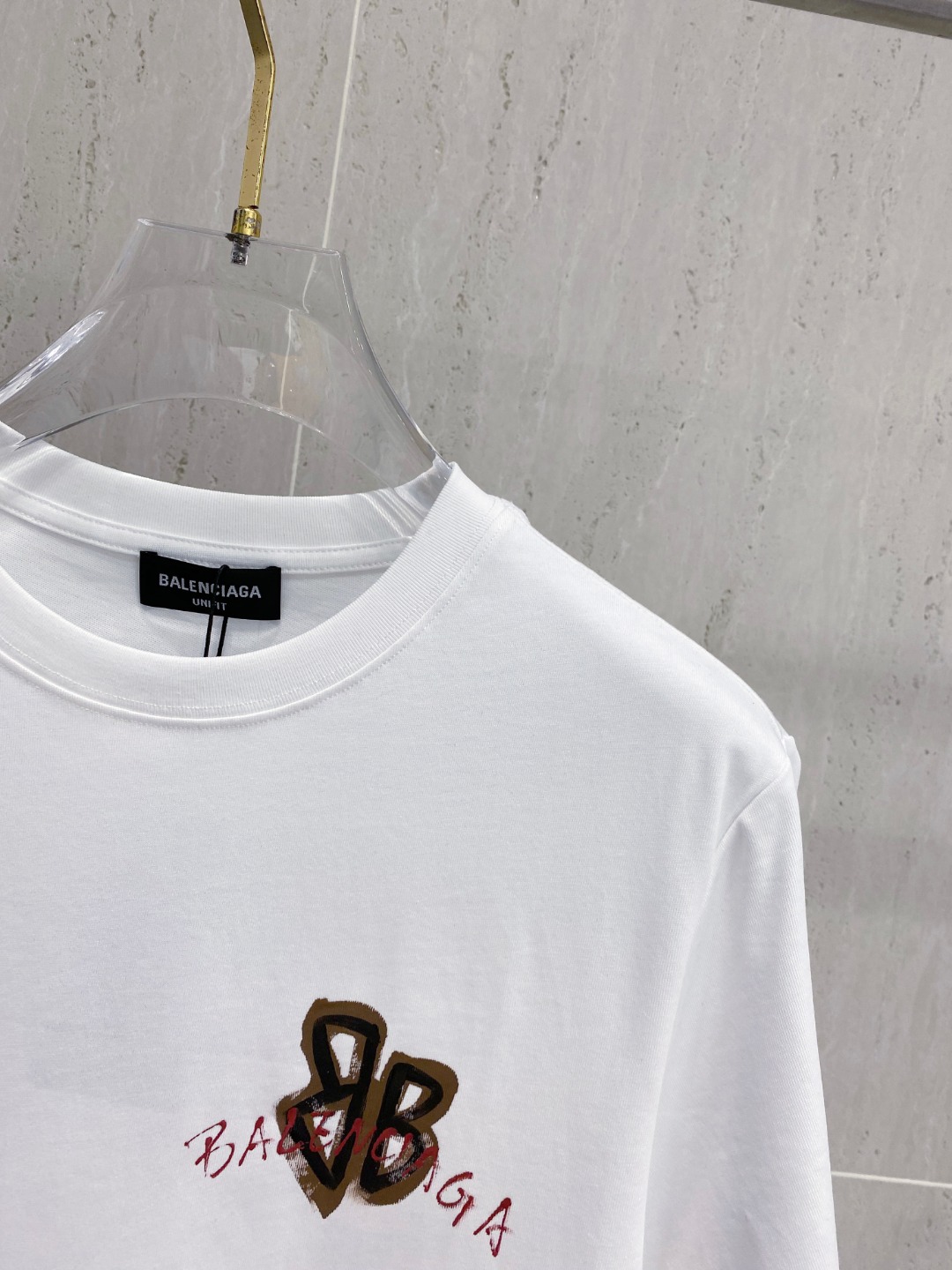 巴黎世*BALENCIAGA 25SS春夏新款首发专柜最新款短袖圆领T恤 手绘高端订制 设计前卫时尚！品