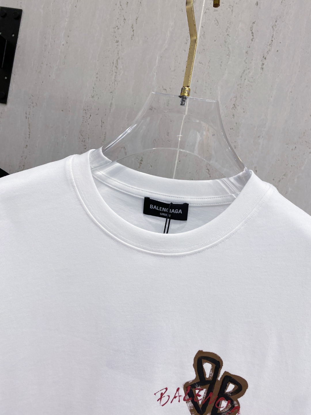 巴黎世*BALENCIAGA 25SS春夏新款首发专柜最新款短袖圆领T恤 手绘高端订制 设计前卫时尚！品