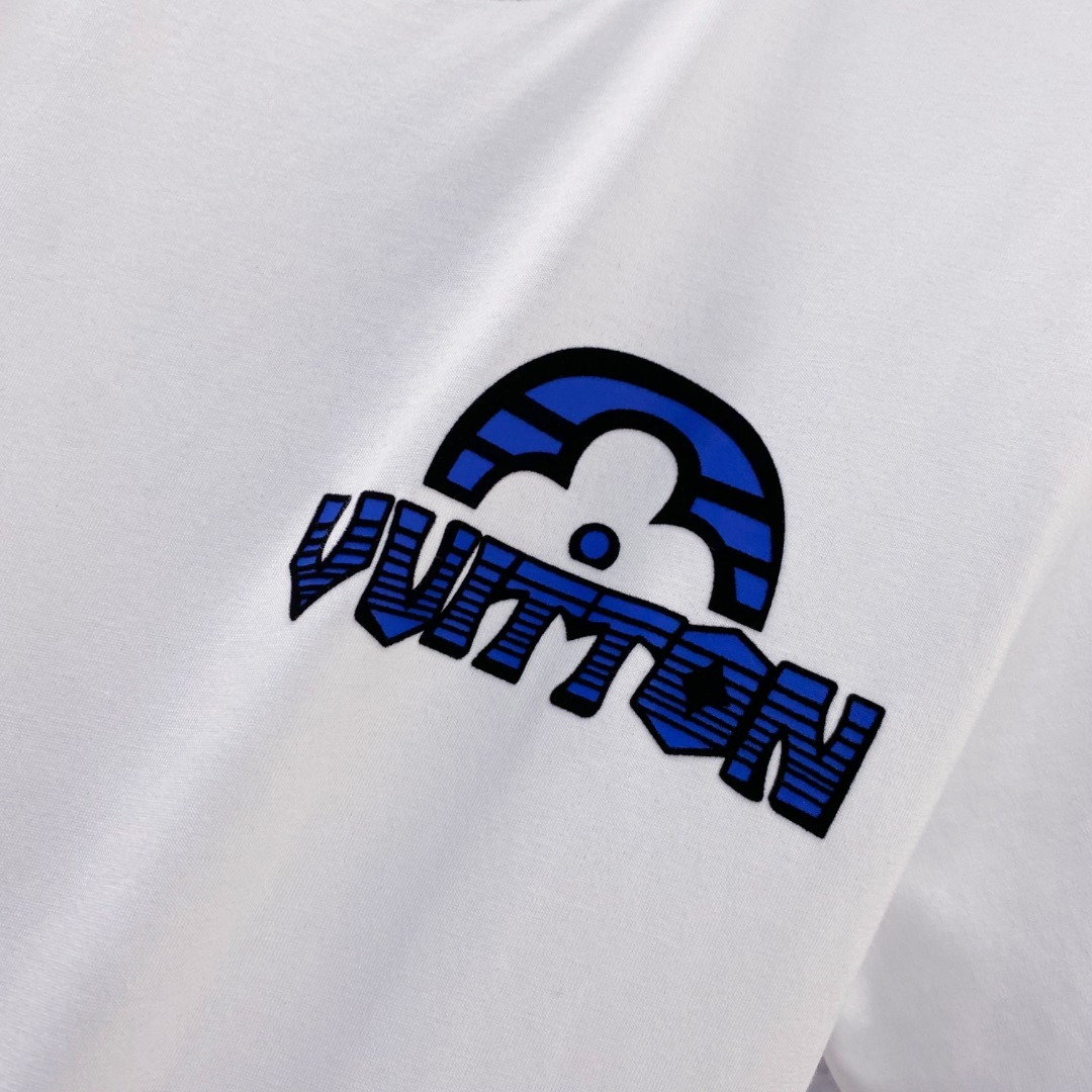 LV 2025夏装新款男女同款👫短袖T恤,!定制专属纯棉面料,定制原版工艺螺纹,胸前重工字母logo工