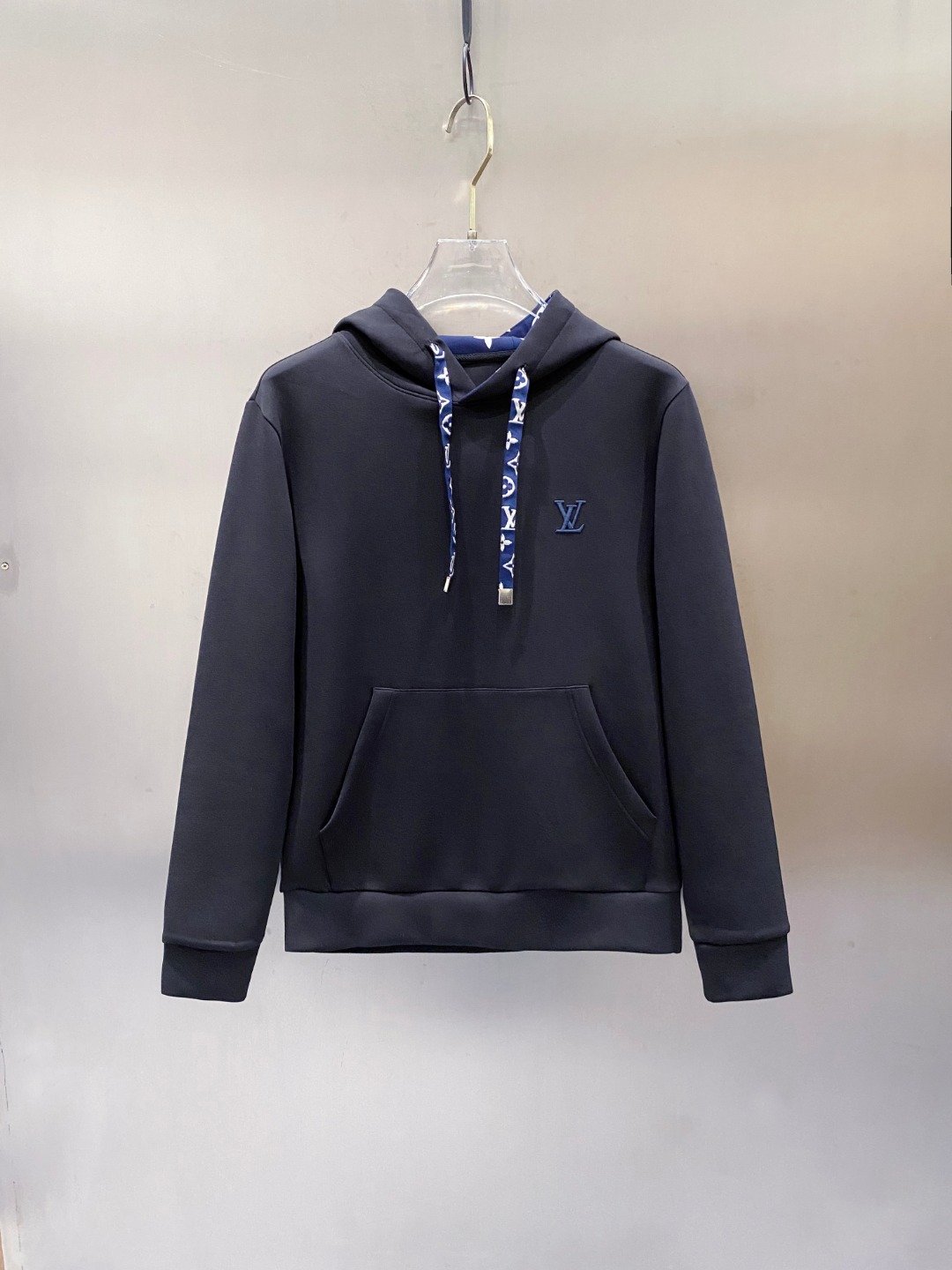 Louis Vuitton 2025 Pre-Fall Navy Blue Hoodie with Embroidered Logo