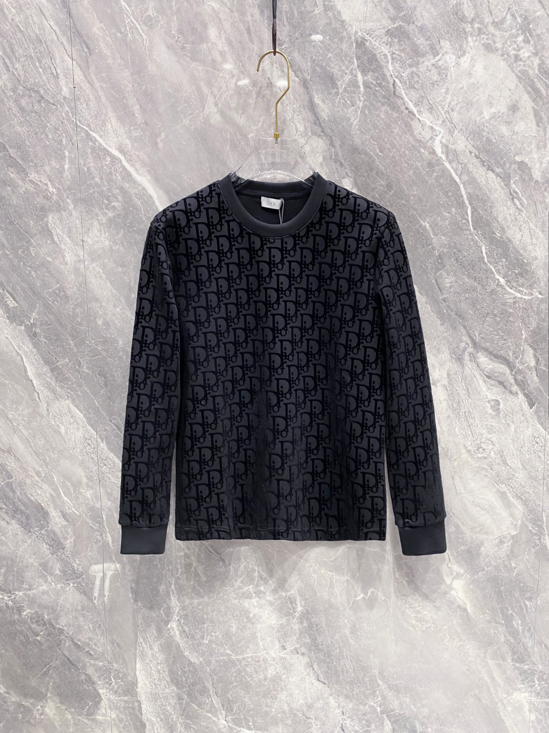 迪奥 2025秋冬专柜新款 时尚休闲打底衫长袖T恤，精选进口高密度双面拉架棉面料，精致原版logo打造，