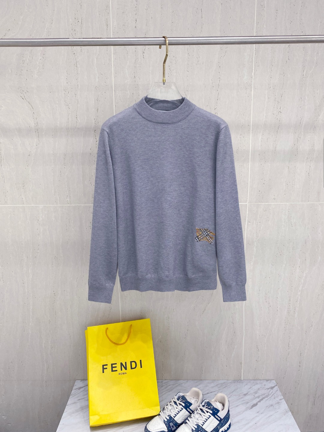 Burberry Men's Wool Blend High Neck Sweater - Soft, Warm, and Stylish