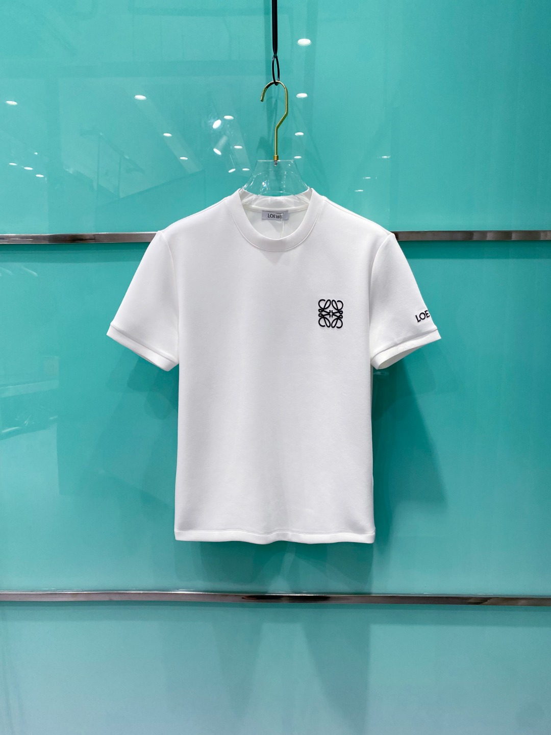 LOE#WE 罗意威 2025秋冬太空棉字母刺绣logo时尚百搭打底圆领短袖衫，精致工艺面料，顶级元素融