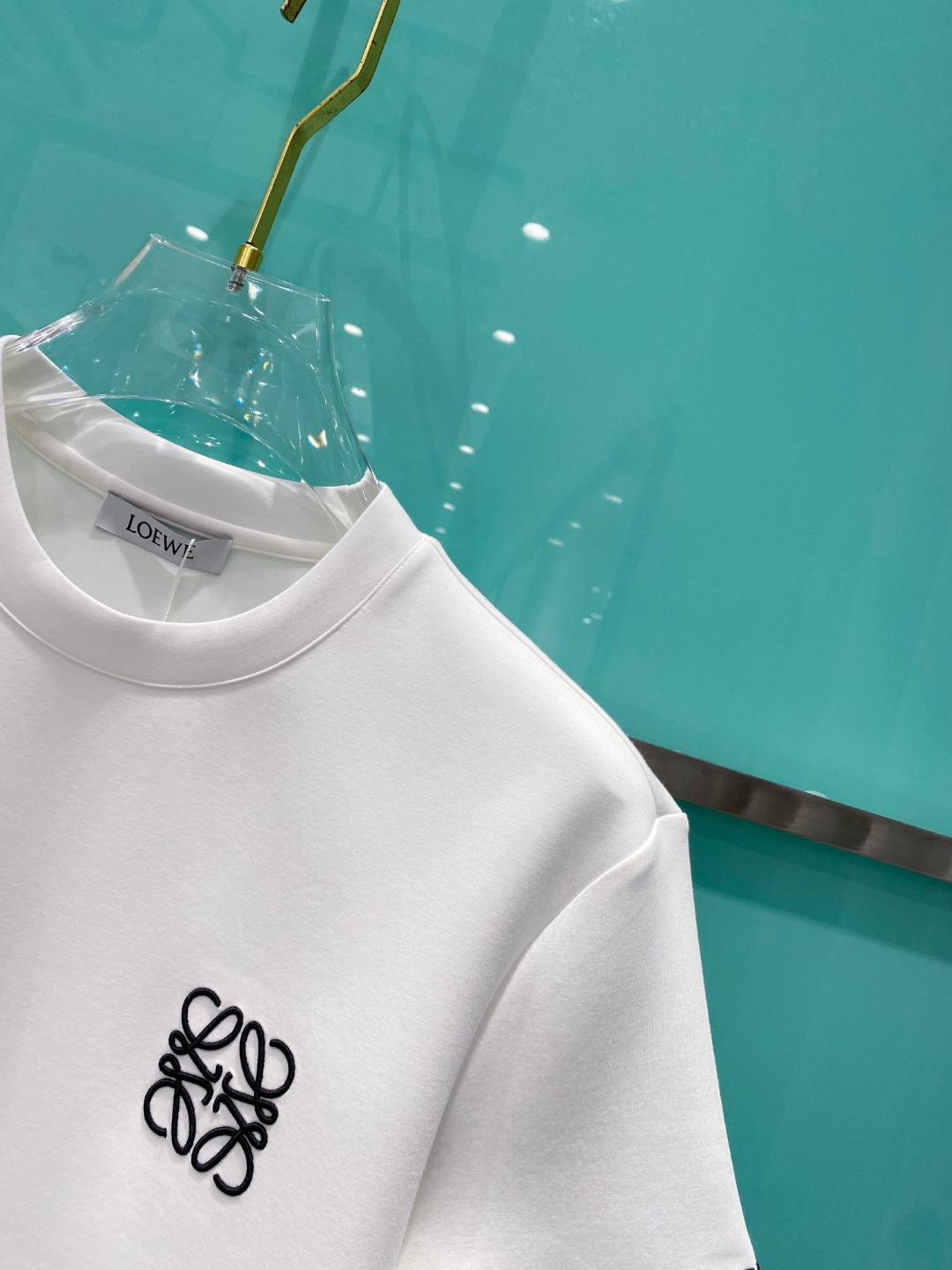 LOE#WE 罗意威 2025秋冬太空棉字母刺绣logo时尚百搭打底圆领短袖衫，精致工艺面料，顶级元素融