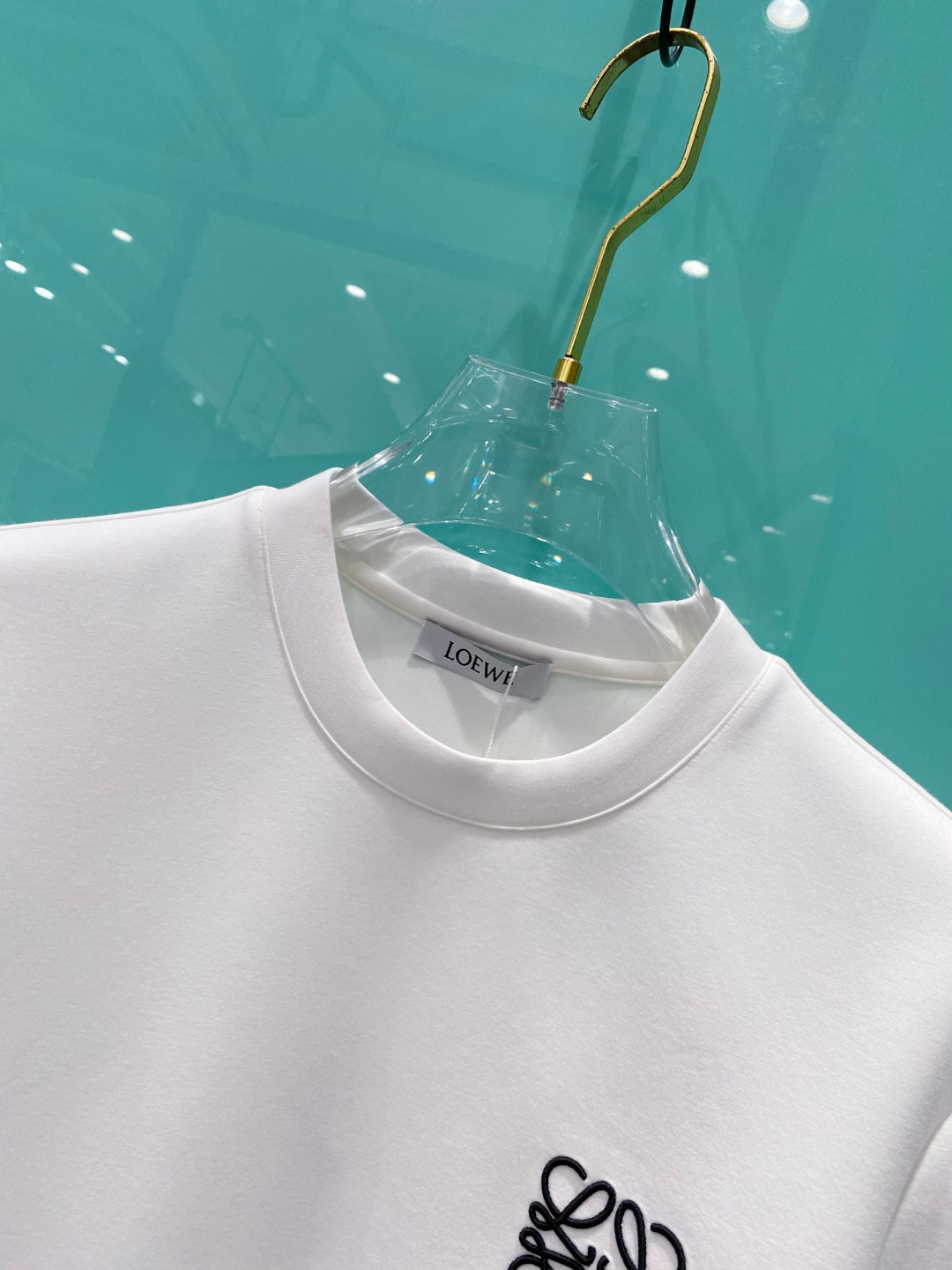 LOE#WE 罗意威 2025秋冬太空棉字母刺绣logo时尚百搭打底圆领短袖衫，精致工艺面料，顶级元素融