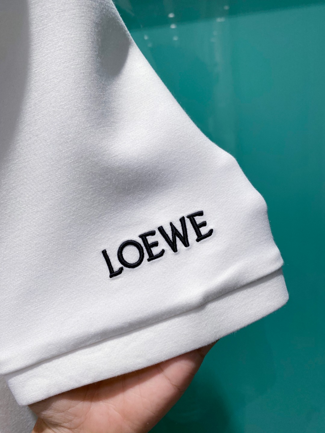 LOE#WE 罗意威 2025秋冬太空棉字母刺绣logo时尚百搭打底圆领短袖衫，精致工艺面料，顶级元素融