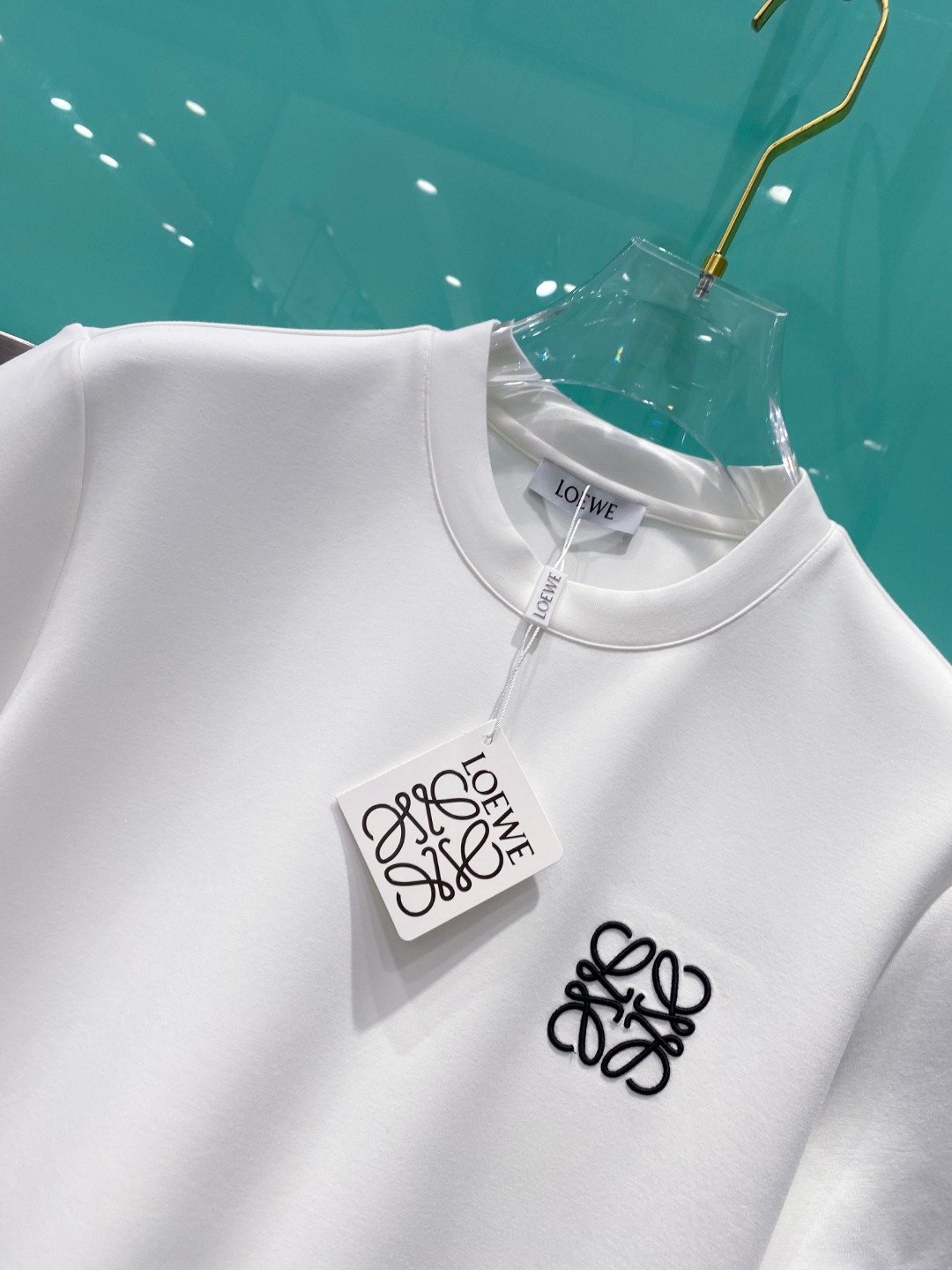 LOE#WE 罗意威 2025秋冬太空棉字母刺绣logo时尚百搭打底圆领短袖衫，精致工艺面料，顶级元素融