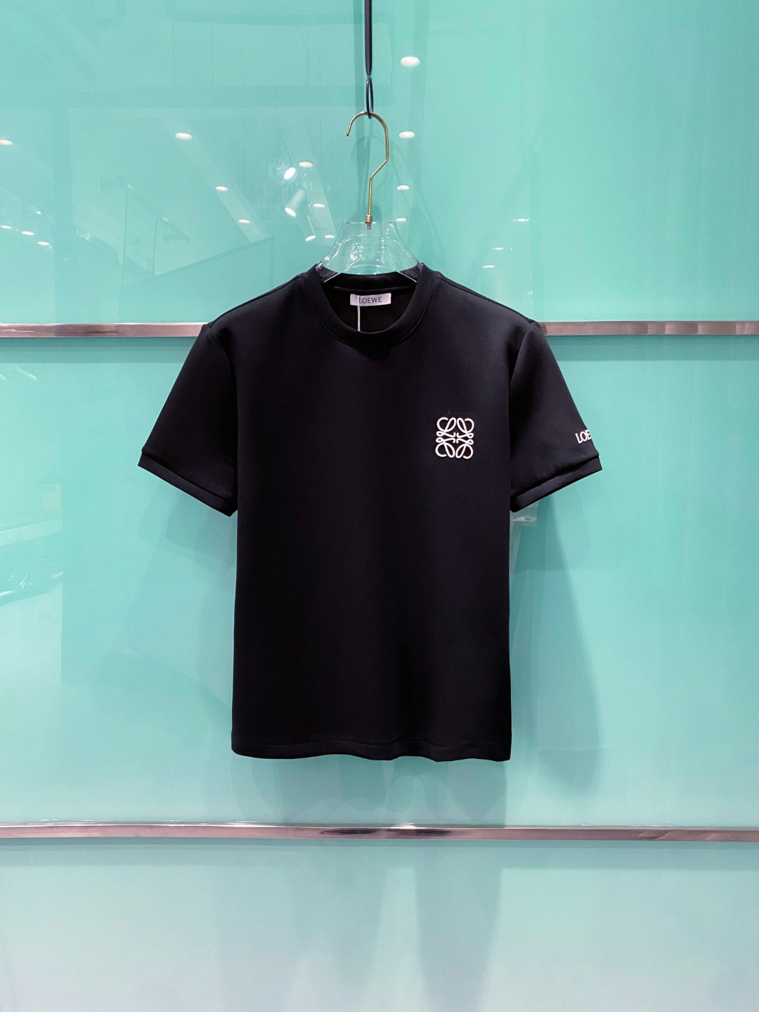 LOE#WE 罗意威 2025秋冬太空棉字母刺绣logo时尚百搭打底圆领短袖衫，精致工艺面料，顶级元素融