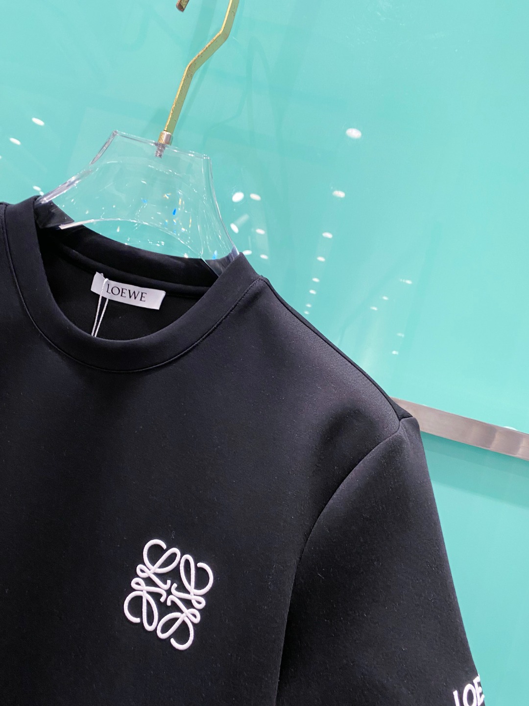 LOE#WE 罗意威 2025秋冬太空棉字母刺绣logo时尚百搭打底圆领短袖衫，精致工艺面料，顶级元素融