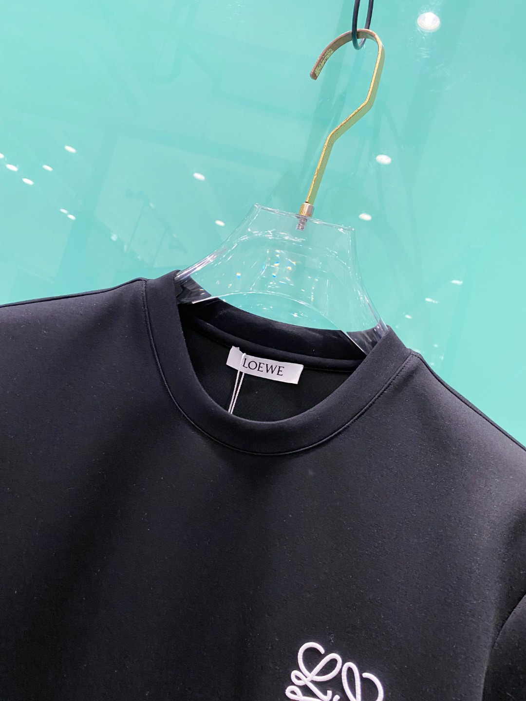 LOE#WE 罗意威 2025秋冬太空棉字母刺绣logo时尚百搭打底圆领短袖衫，精致工艺面料，顶级元素融