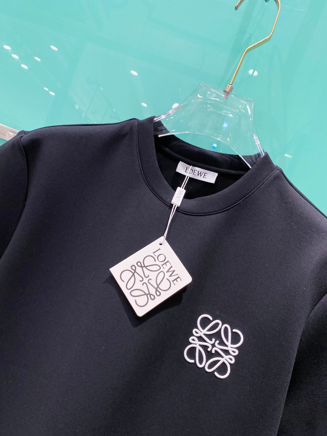 LOE#WE 罗意威 2025秋冬太空棉字母刺绣logo时尚百搭打底圆领短袖衫，精致工艺面料，顶级元素融