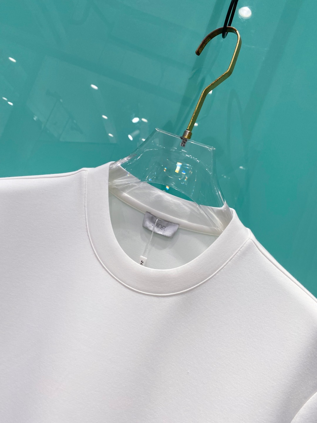 Di#or迪/奥2025秋冬太空棉字母刺绣logo时尚百搭打底圆领短袖衫，精致工艺面料，顶级元素融合打造