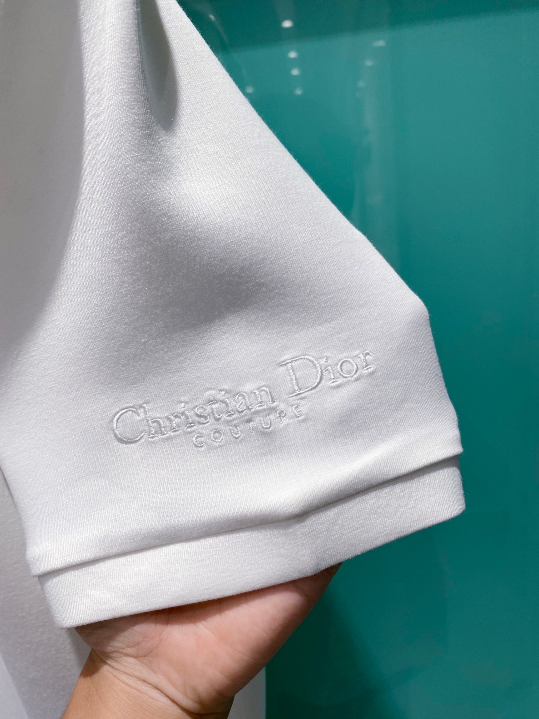 Di#or迪/奥2025秋冬太空棉字母刺绣logo时尚百搭打底圆领短袖衫，精致工艺面料，顶级元素融合打造