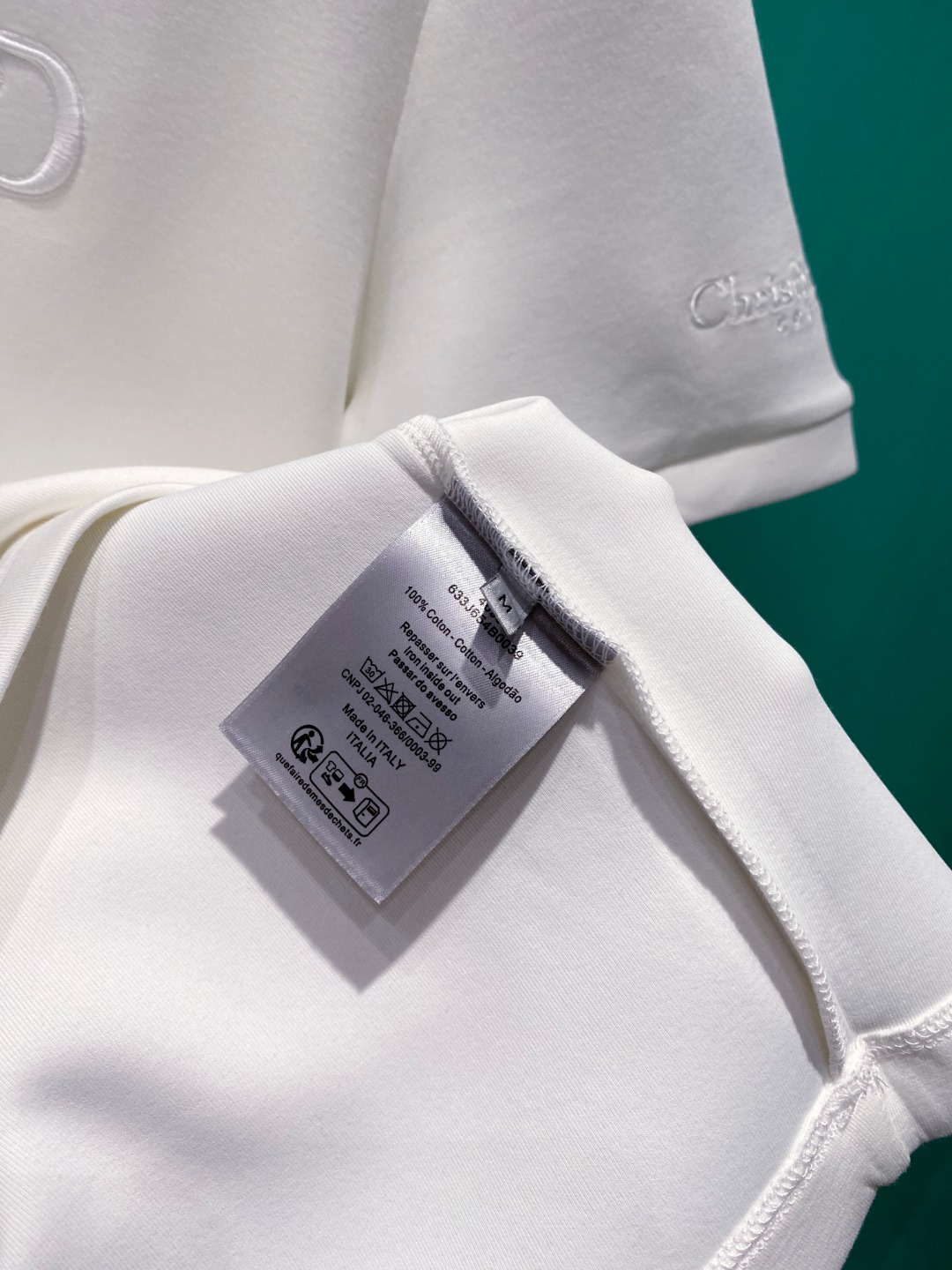 Di#or迪/奥2025秋冬太空棉字母刺绣logo时尚百搭打底圆领短袖衫，精致工艺面料，顶级元素融合打造