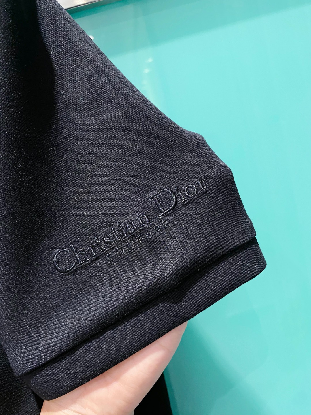 Di#or迪/奥2025秋冬太空棉字母刺绣logo时尚百搭打底圆领短袖衫，精致工艺面料，顶级元素融合打造