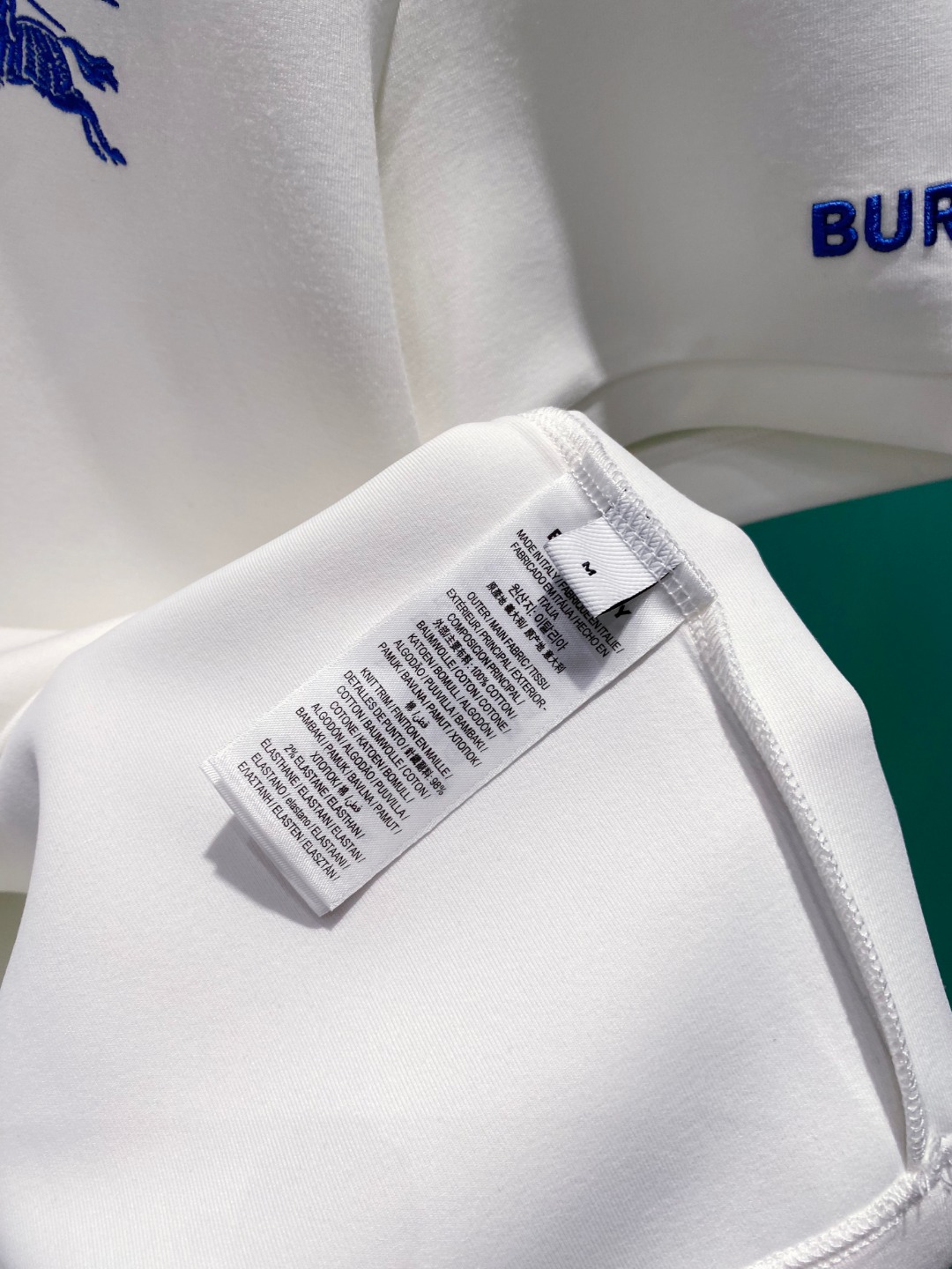 BURBE#RRY 巴宝莉2025秋冬太空棉字母刺绣logo时尚百搭打底圆领短袖衫，精致工艺面料，顶级元