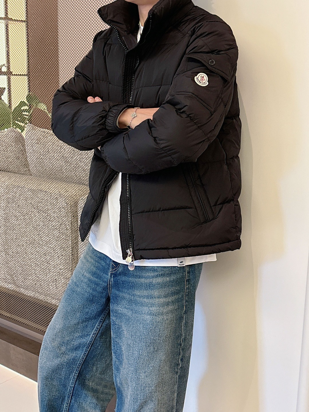 特级羽绒⬆️Moncler王牌经典,2025全新上市.Maya(全新科技尼龙)男士哑光短款羽绒夹克外套.